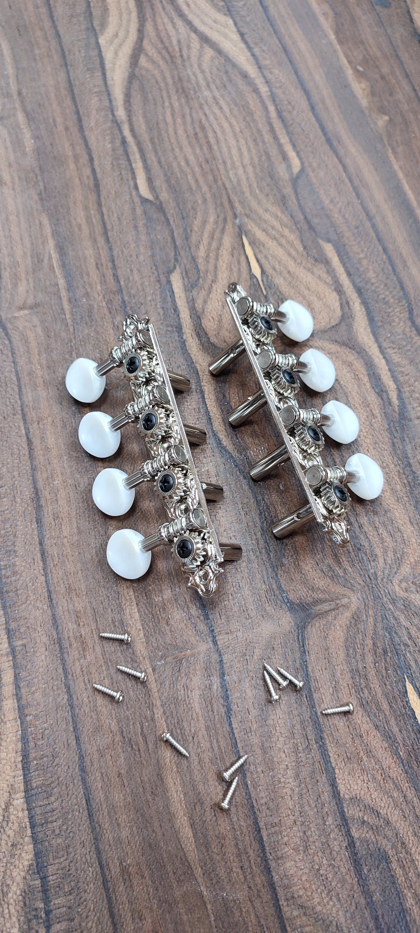 Bouzouki machine heads ~ Professional 8string Bouzouki tuners ~ Nickel Colour & White Pearl Button