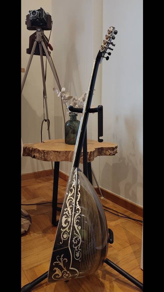 Custom Handmade Professional 8-String Bouzouki with Mermaid and Deep Sea Full Top Decorations