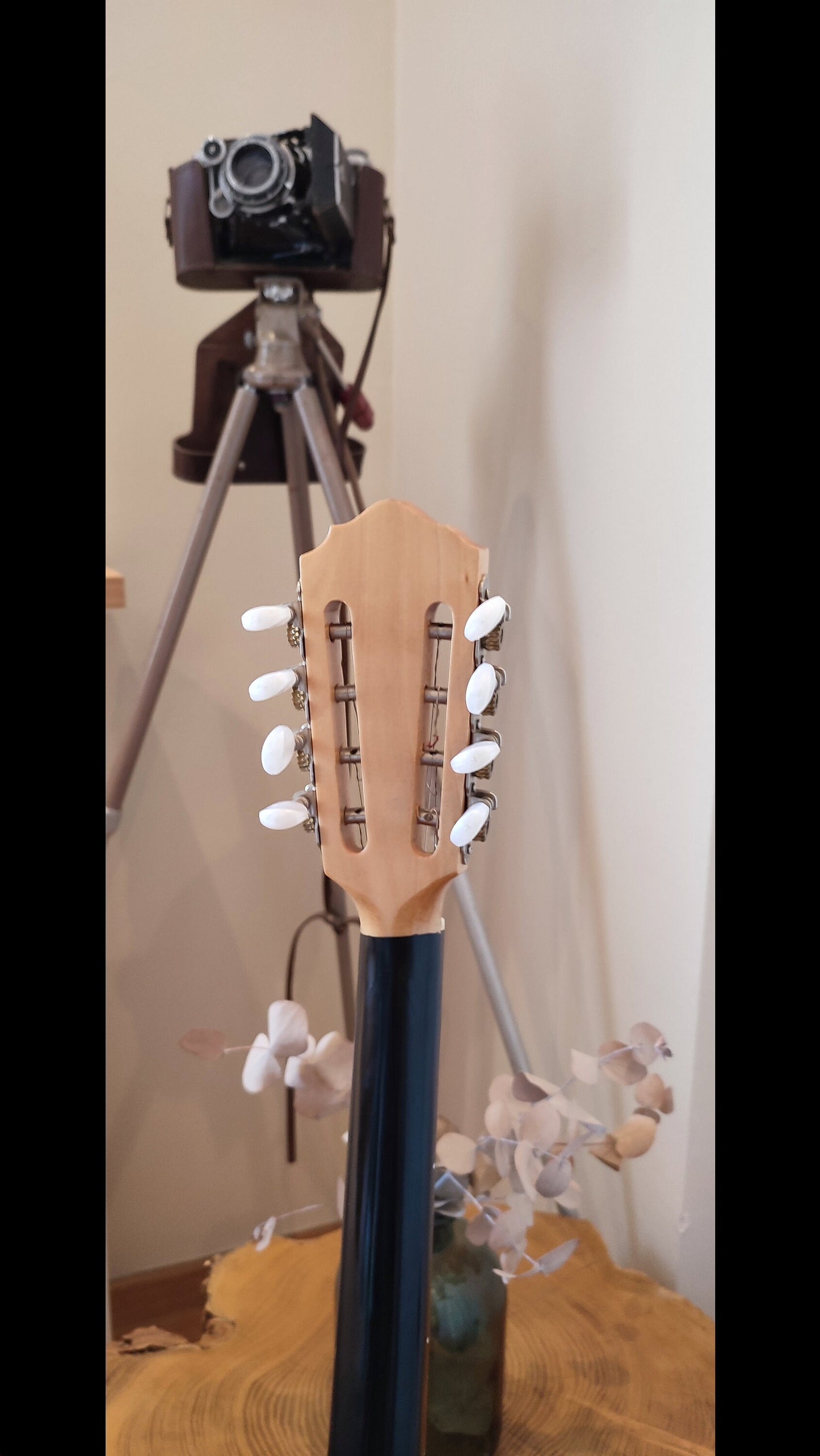 8string Handmade Bouzouki ~ Greek Traditional Handmade 8string Popular Bouzouki ~ Wooden flowers top decorations ~