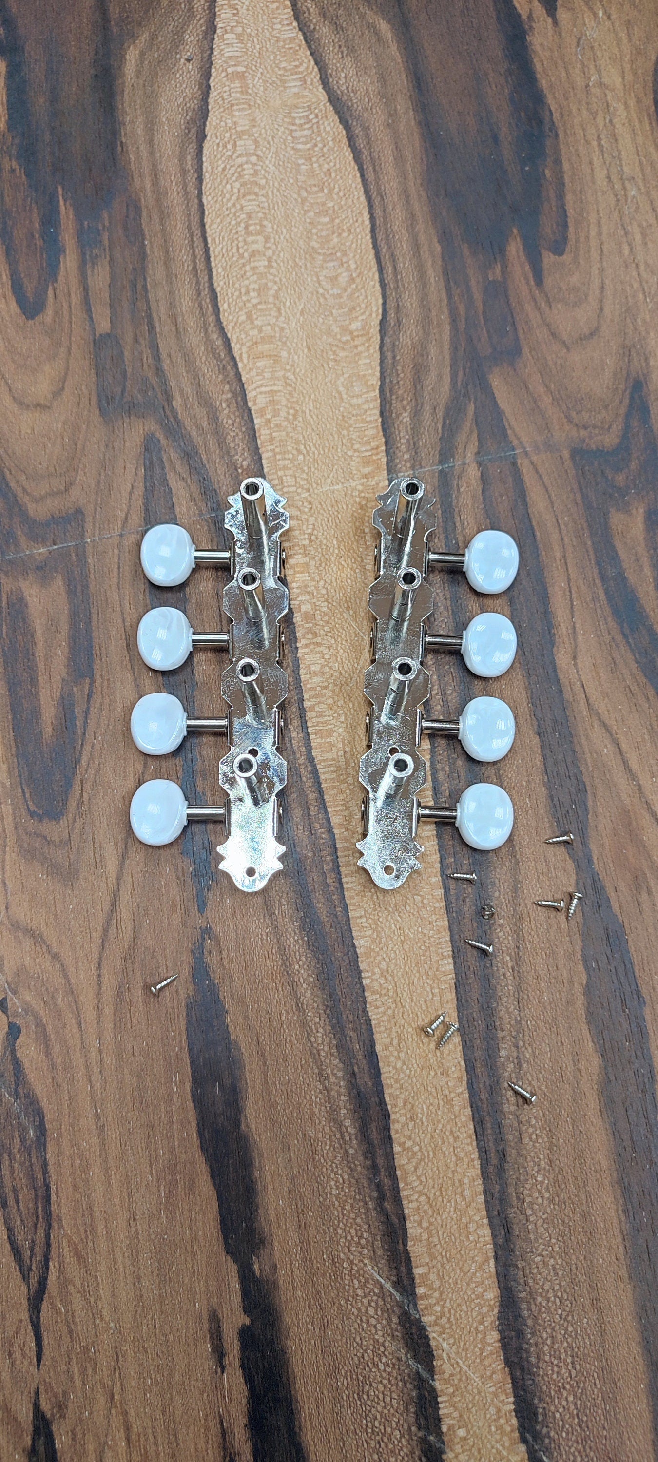 Bouzouki machine heads ~ Grover style  Premium 8string Bouzouki tuners ~ Nickel Colour & White Pearl Button