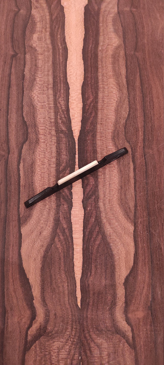 Ebony Tzouras-Baglamas Bridge/Kavalaris with Bone Saddle Blank - High-Quality Handcrafted Musical Instrument Accessories