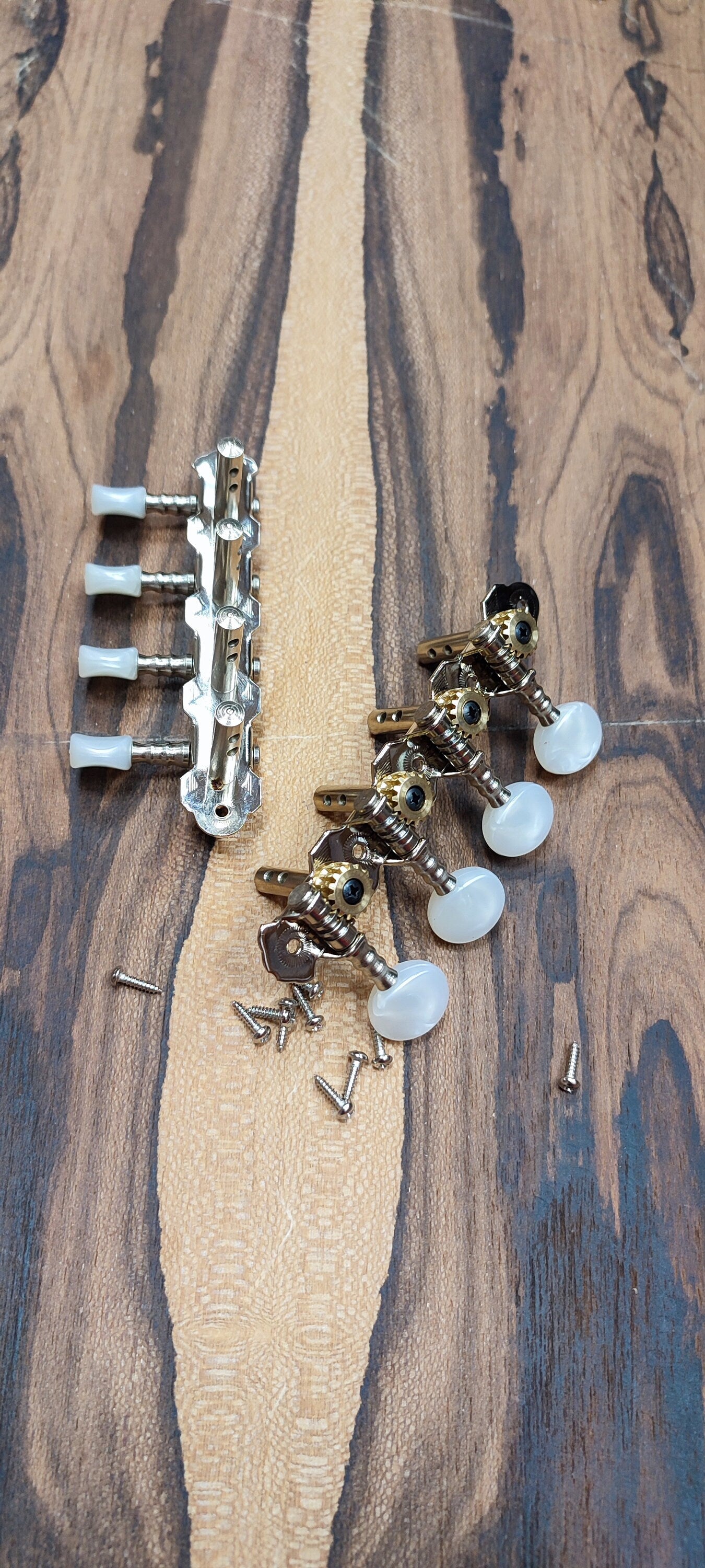 Bouzouki machine heads ~ Gebr Van Gent 43.08ov/P 8string Bouzouki tuners ~ Nickel Colour & White Pearl Button