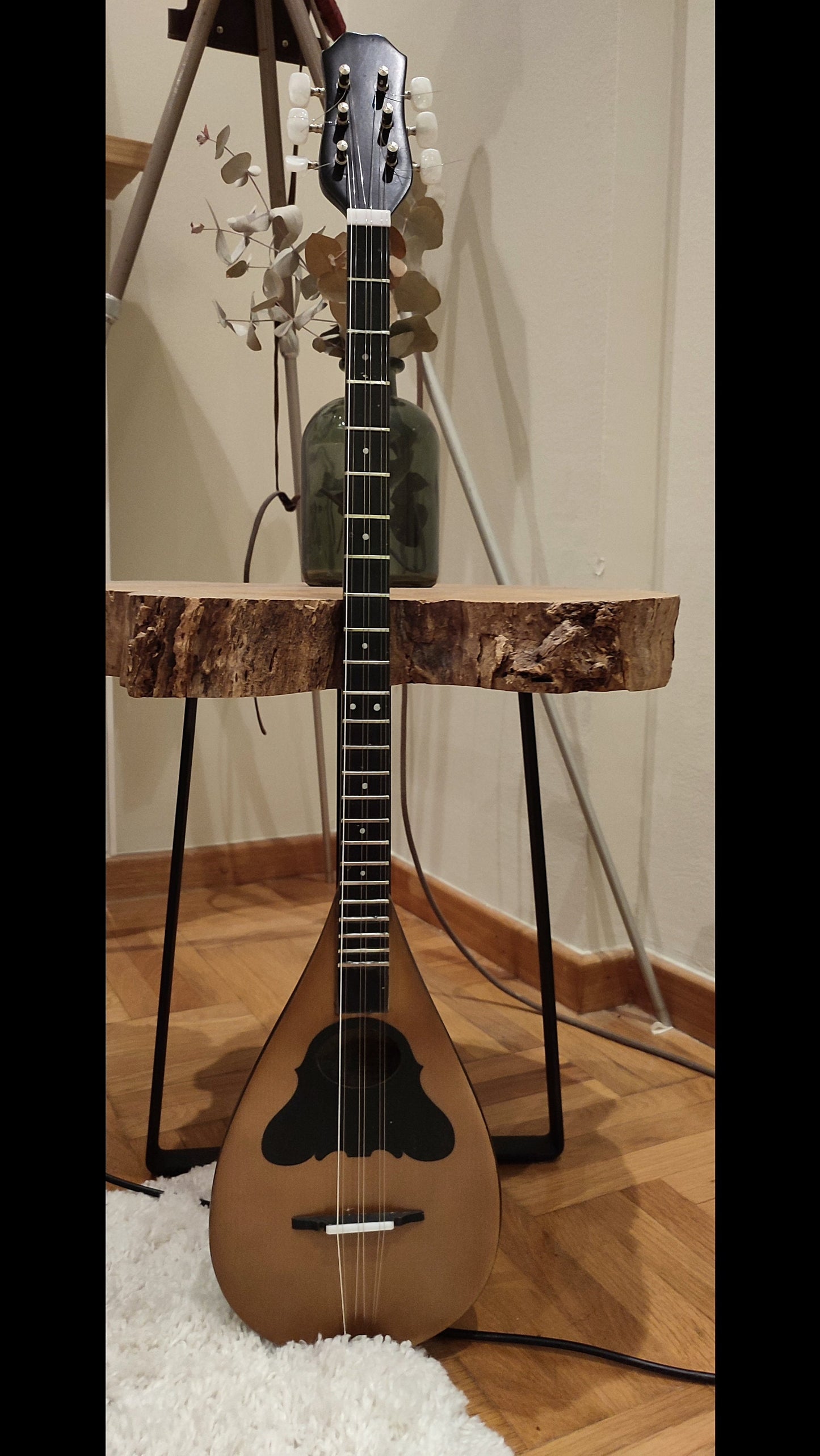 Tzouras Slim Handmade 6string ~ Greek Traditional Handmade Popular Rebetiko Tzouras ~ Black celluloid pickguard / top decorations ~