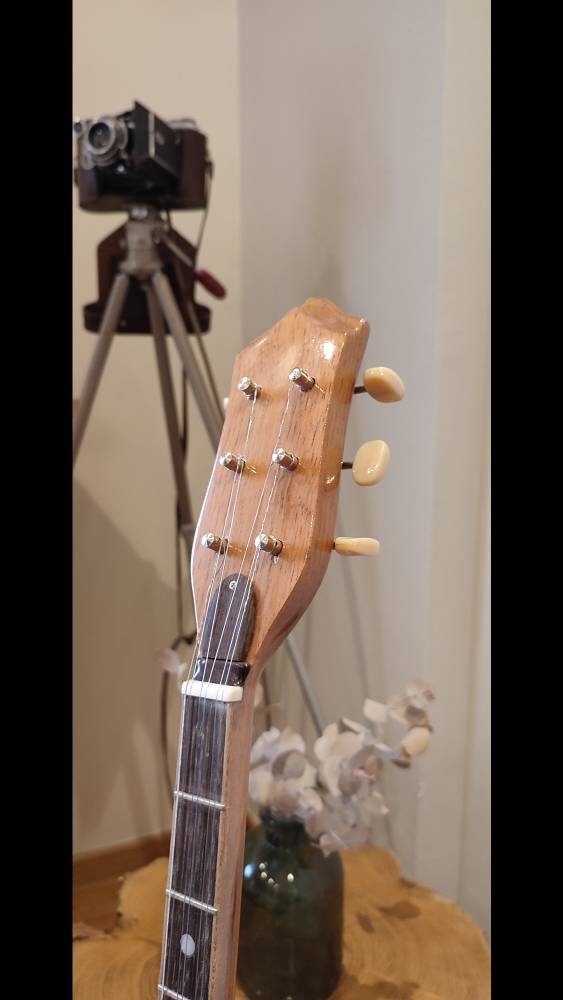 Traditional Greek 6-String Bouzouki - Handmade, Rebetiko Instrument with Wooden Inlays and Pickguard for Authenticity