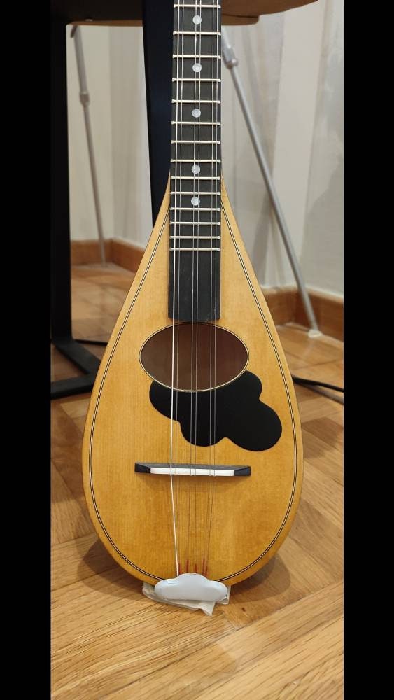 Original Tzouras ~ Greek traditional handmade music instrument ~ rebetiko music Tzouras ~ with black celluloid top decorations