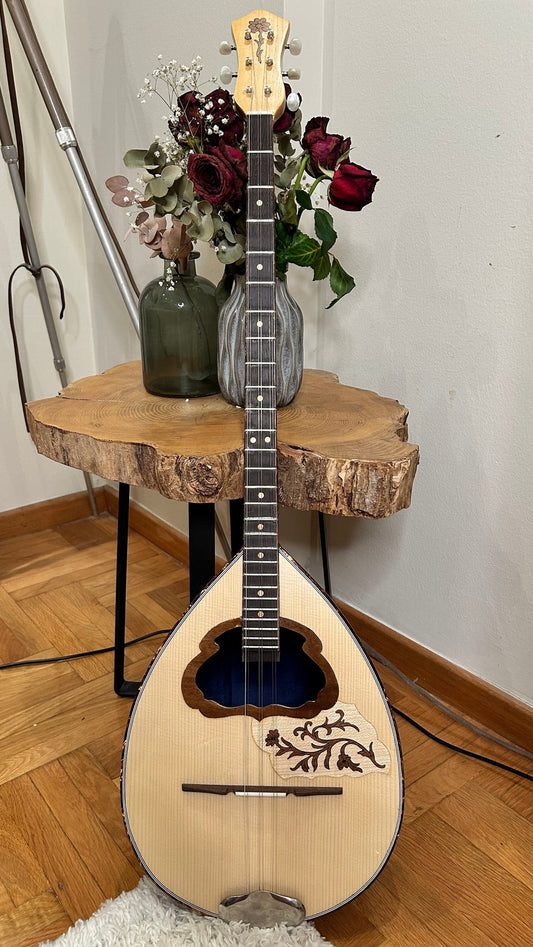 6string Handmade Bouzouki ~ Greek Traditional Handmade Popular Rebetiko Bouzouki  ~ Flower wooden pickguard / top decorations ~