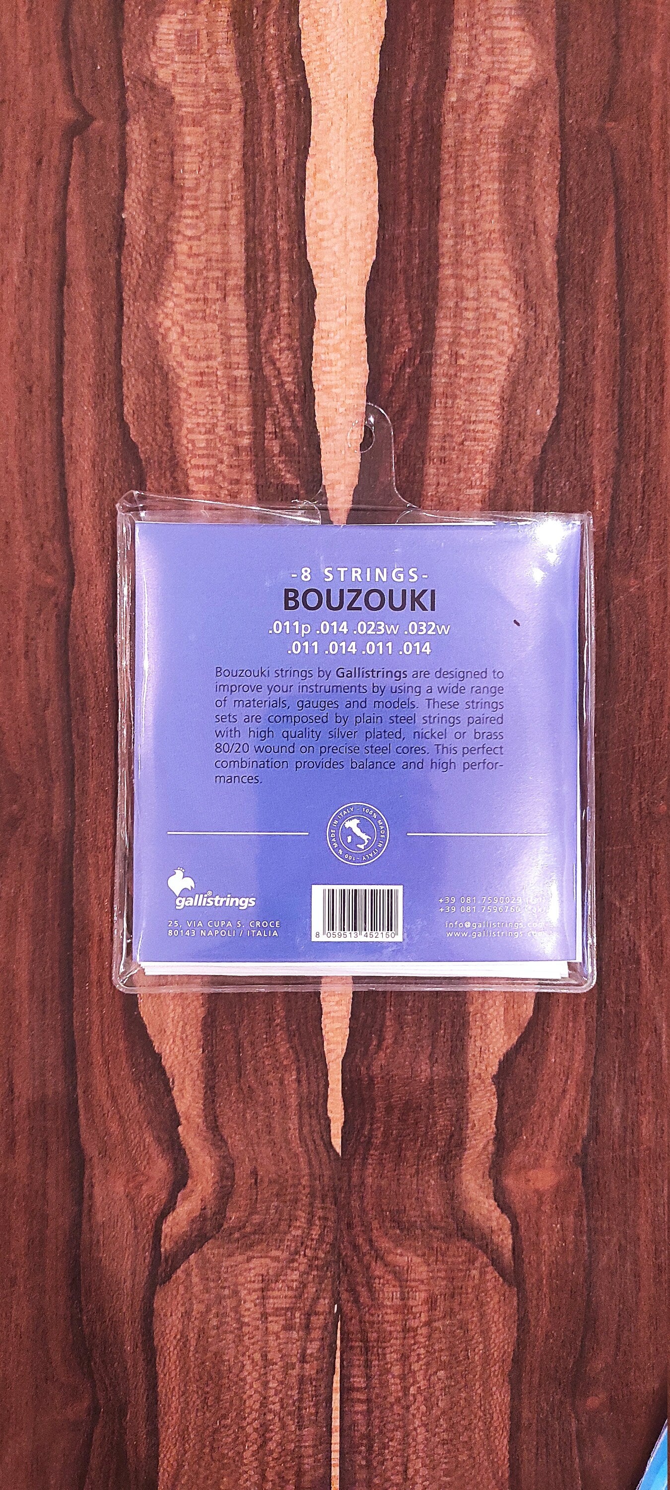 8string Bouzouki Set of Strings ~ Galli B70 Set ~ 0,11 Set Silver Wounded