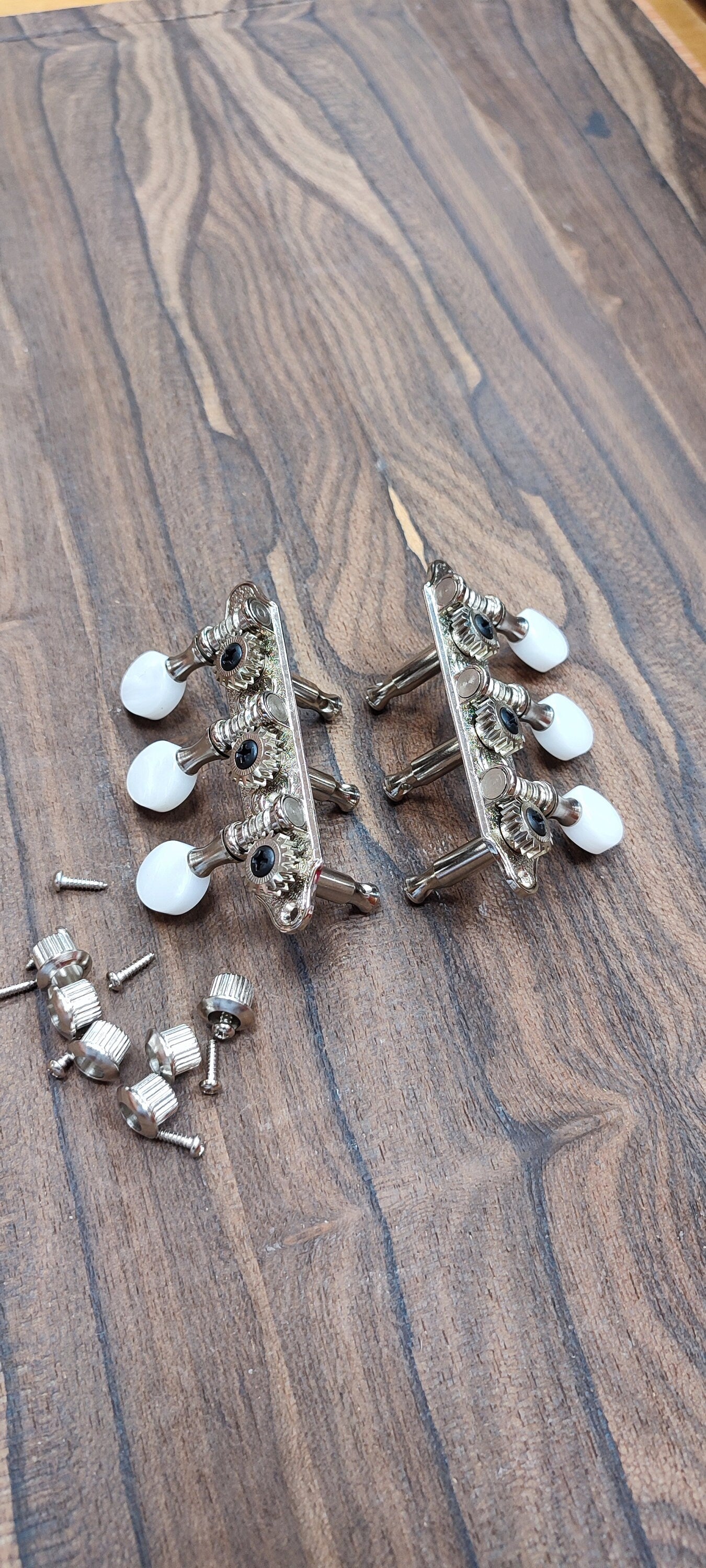 Baglamas / 6string Bouzouki machine heads ~ Baglamas / 6string Bouzouki tuners ~ Nickel Colour & White Pearl Button
