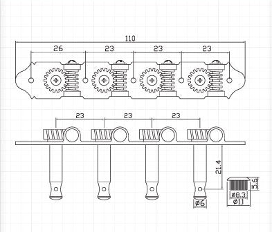 Mandolin machine heads ~ Grover style Professional 8string Mandolin tuners ~ Nickel Colour & White Pearl Button