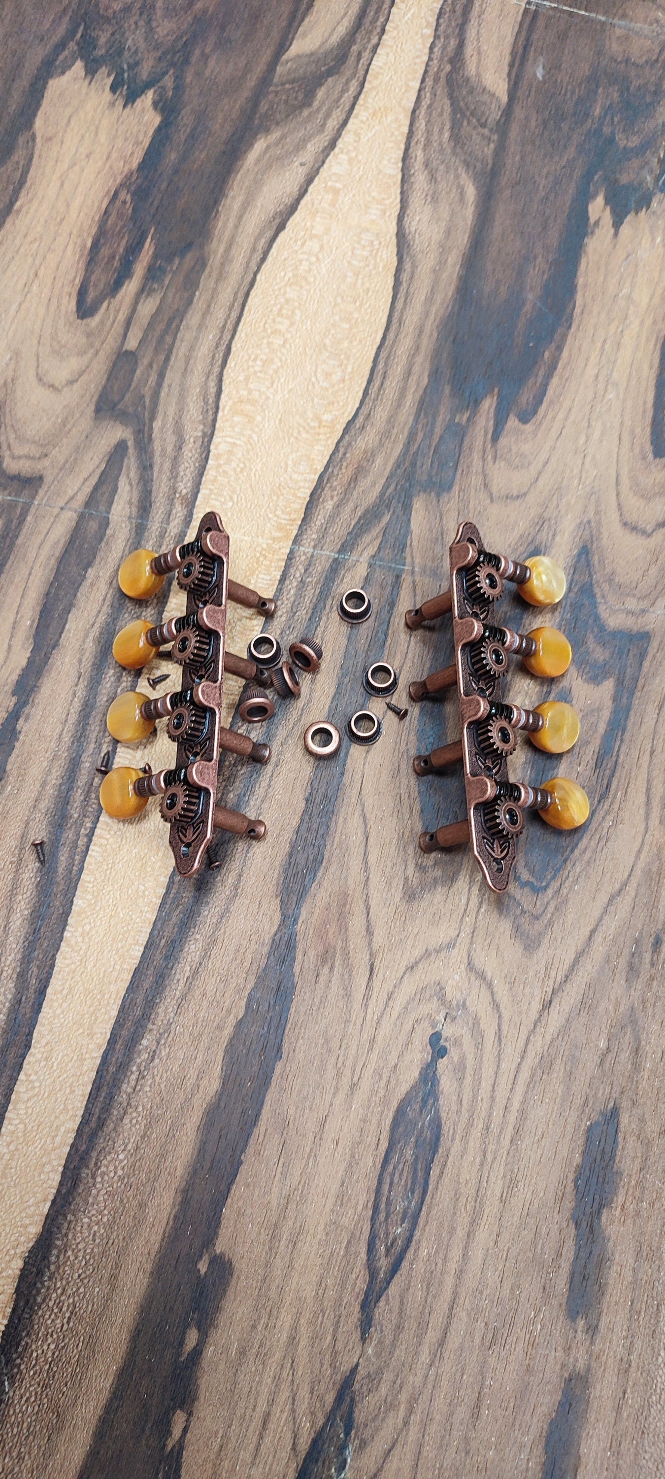 Mandolin machine heads ~ Grover style Professional 8string Mandolin tuners ~ Bronze Colour & Brown Pearl Button