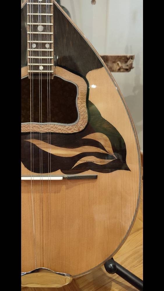 Traditional Greek 6-String Bouzouki - Handmade, Rebetiko Instrument with Wooden Inlays and Pickguard for Authenticity
