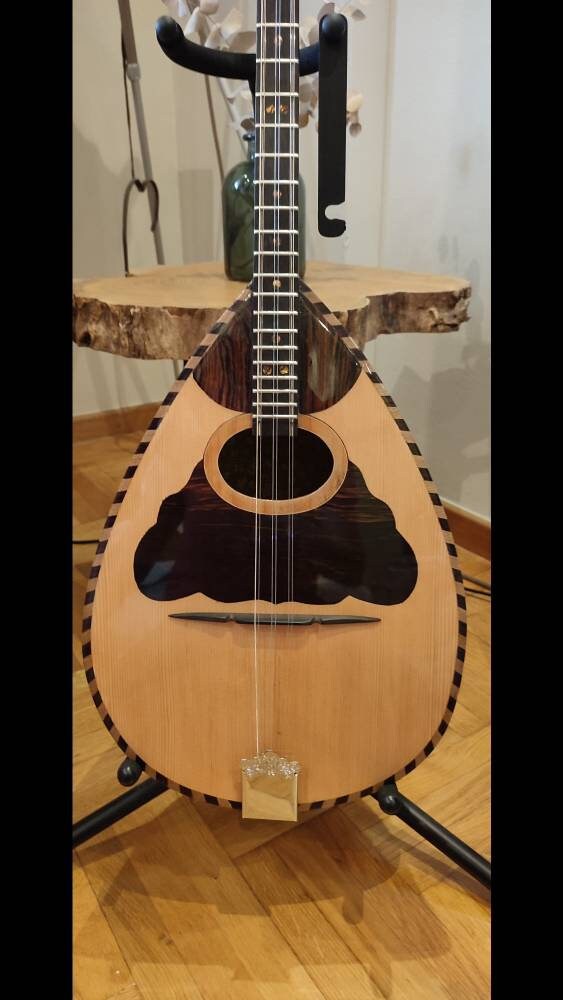 Custom Professional 6-String Handmade  Bouzouki with Wooden Pickguard - Greek Rebetiko 6-String Instrument with Traditional Design