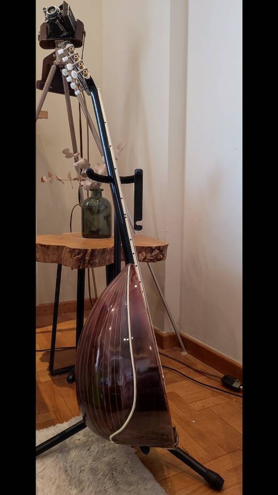 Premium 8-String Handmade Bouzouki with Greek Traditional Design and Cellulose Pegasus Half Top Decorations