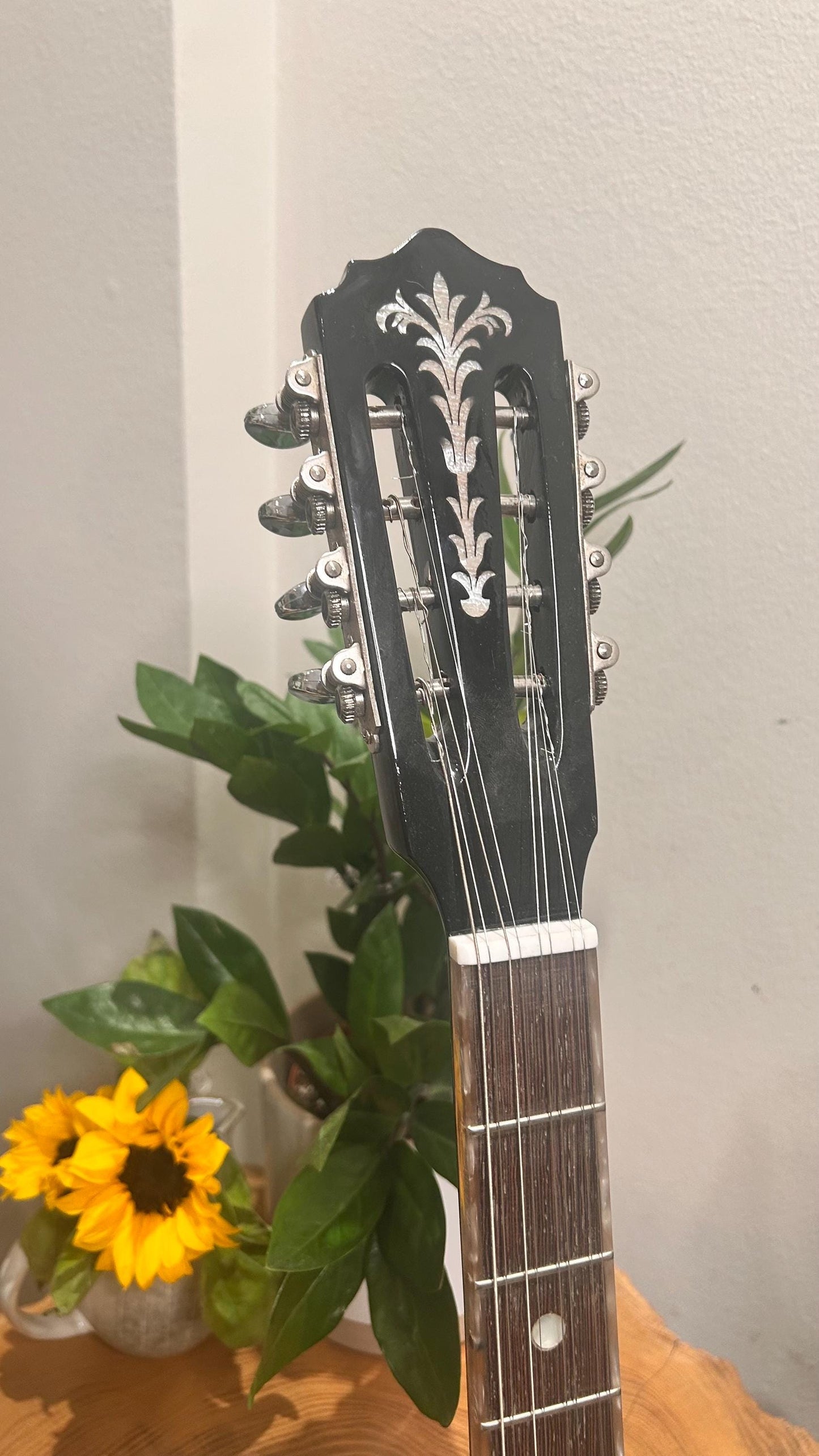 Premium Handmade 8-String Bouzouki with Double Action Truss-Rod | Greek Popular Bouzouki with Cellulose Vines Top Decorations