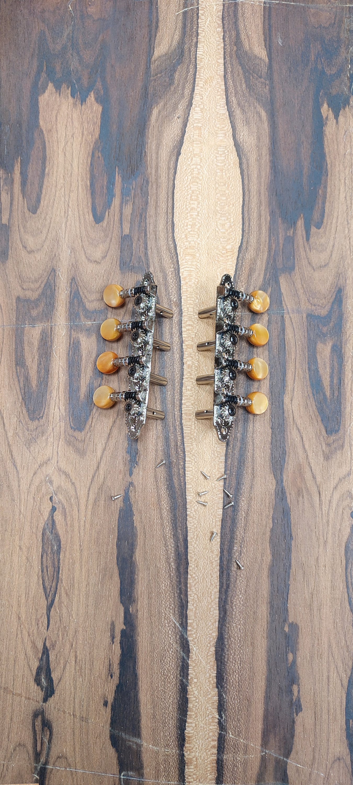 Bouzouki machine heads ~ Grover style Professional 8string Bouzouki tuners ~ Nickel Colour & Brown Pearl Button