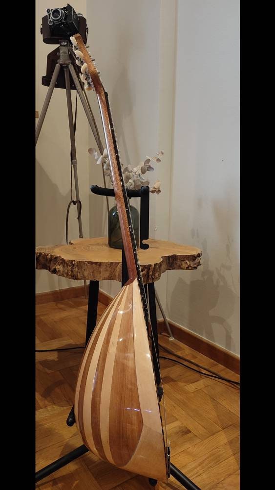 Custom Professional 6-String Handmade  Bouzouki with Wooden Pickguard - Greek Rebetiko 6-String Instrument with Traditional Design