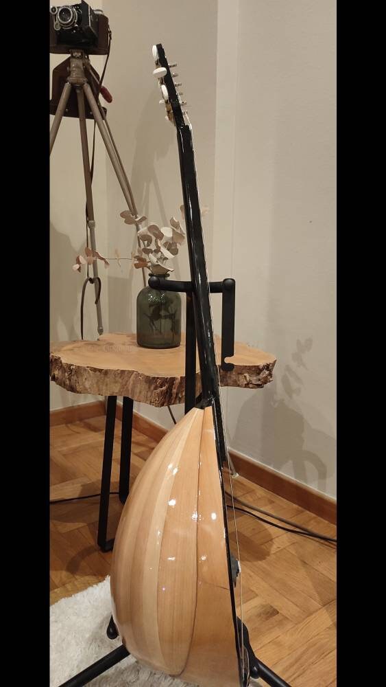 6string Handmade Bouzouki ~ Greek Traditional Handmade Popular Bouzouki ~ Flowers vinyl decal top decorations ~