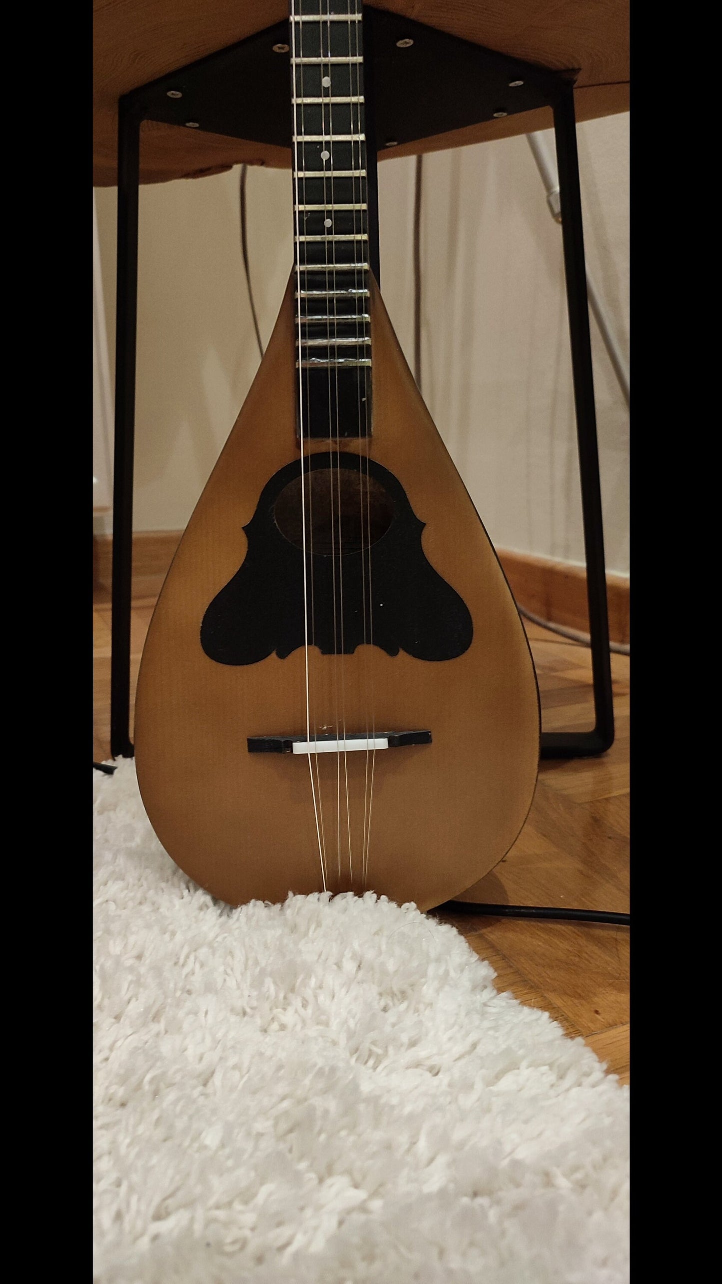 Tzouras Slim Handmade 6string ~ Greek Traditional Handmade Popular Rebetiko Tzouras ~ Black celluloid pickguard / top decorations ~