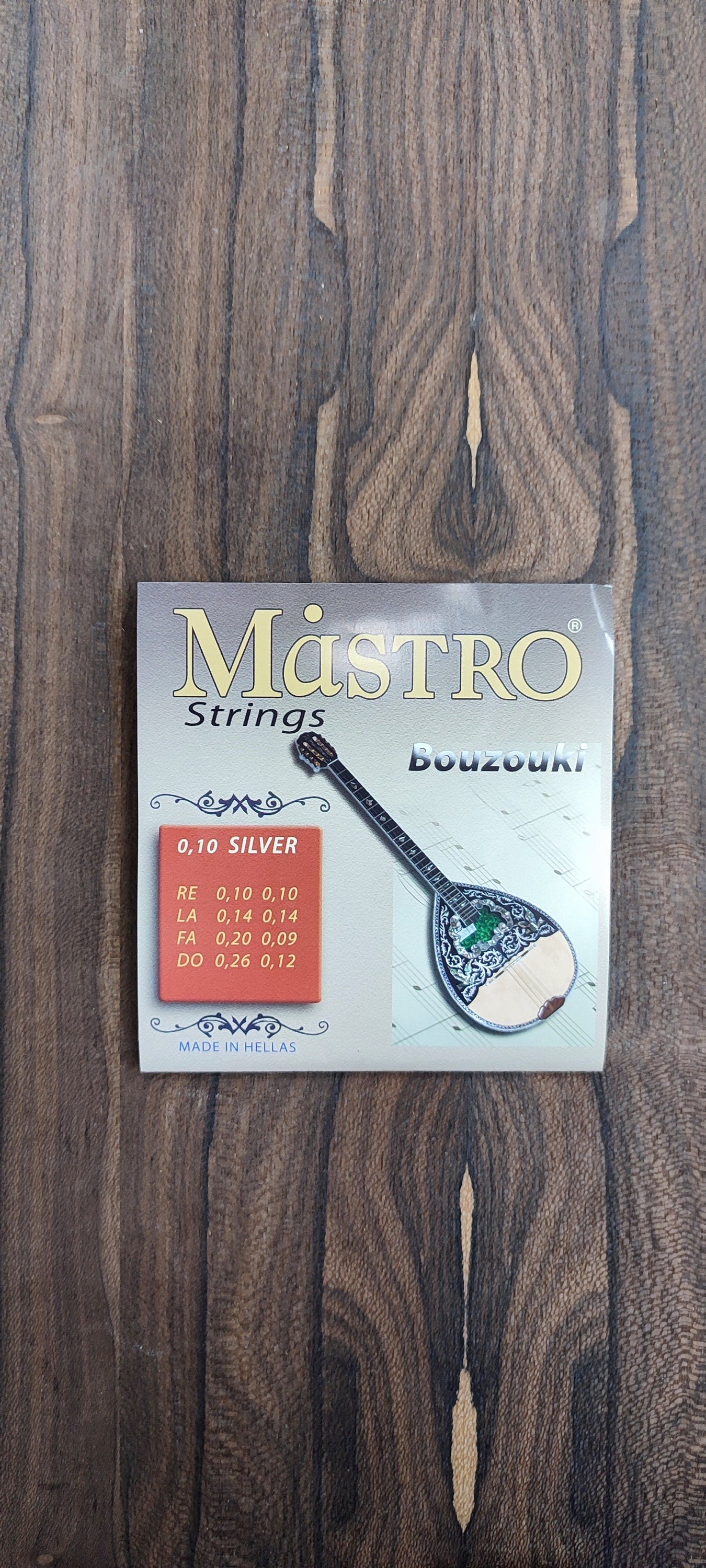 8string Bouzouki Set of Strings ~ Mastro Light Set ~ 0,10 Set Silverplated Wound