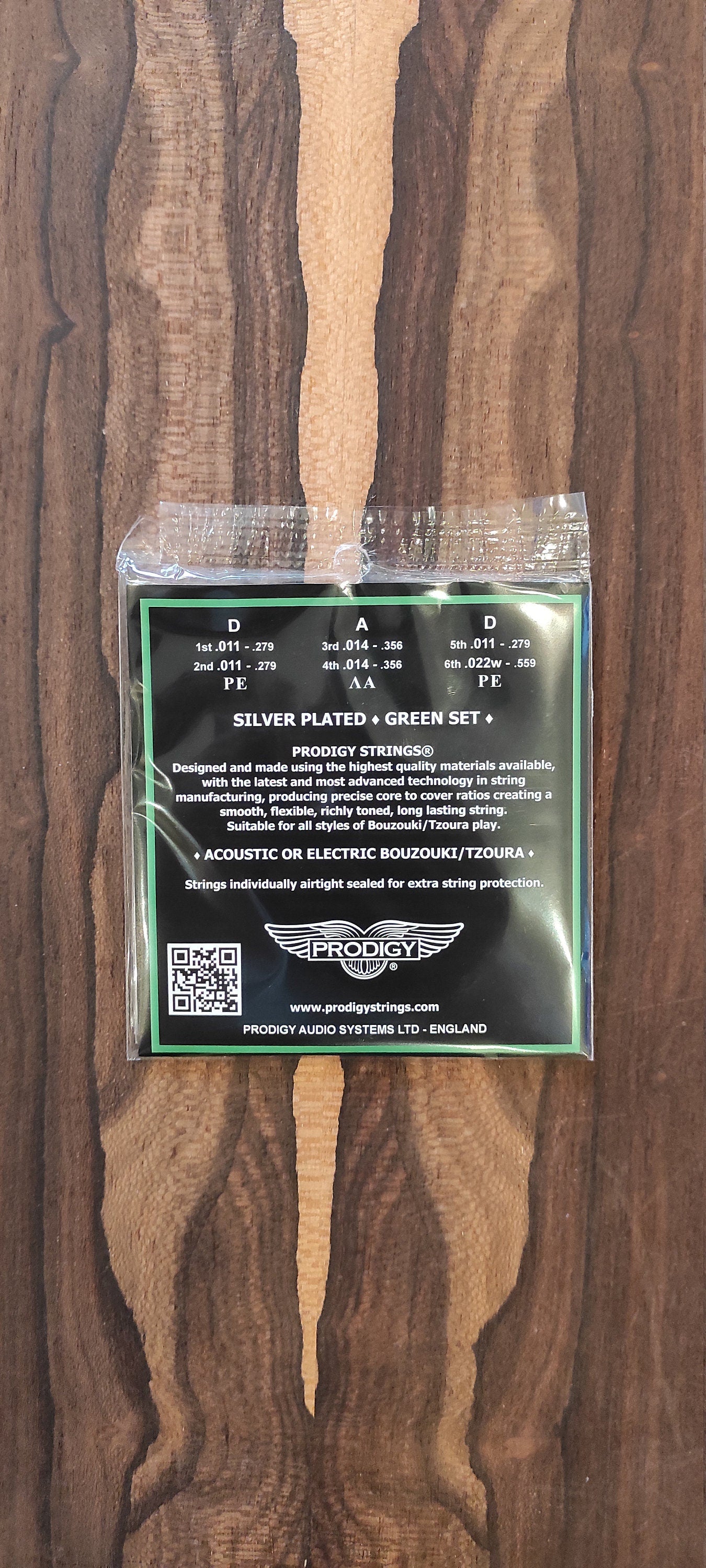 6string Bouzouki / Tzoura Set of Strings ~ Prodigy GREEN Set ~ 0,11 Set Silver Wounded