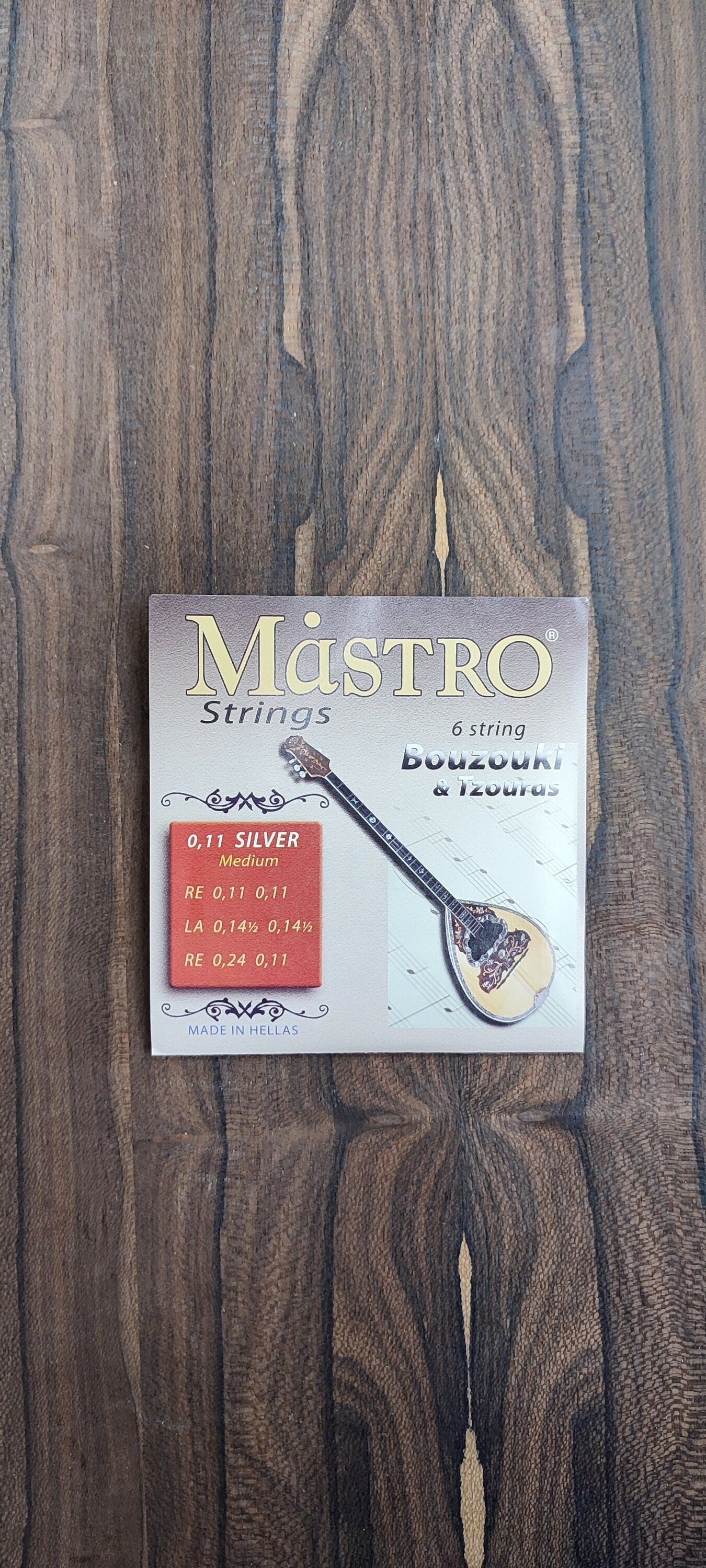 6string Bouzouki Set of Strings ~ Mastro Medium Set ~ 0,11 Set Silverplated Wound