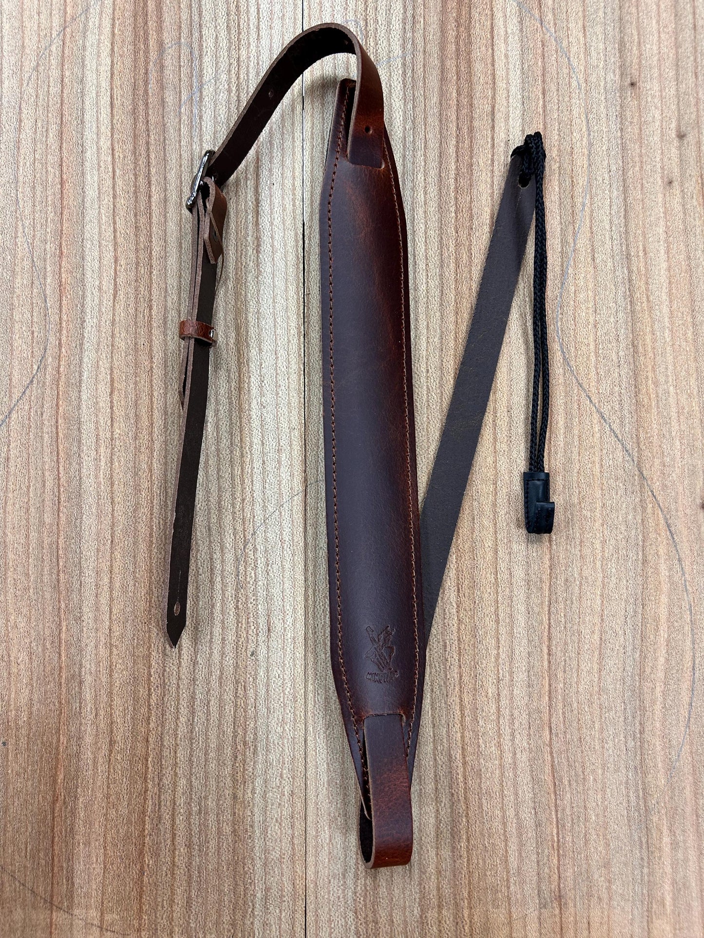 Versatile Leather Bouzouki Strap with Adjustable Hook and End-Button Attachment”