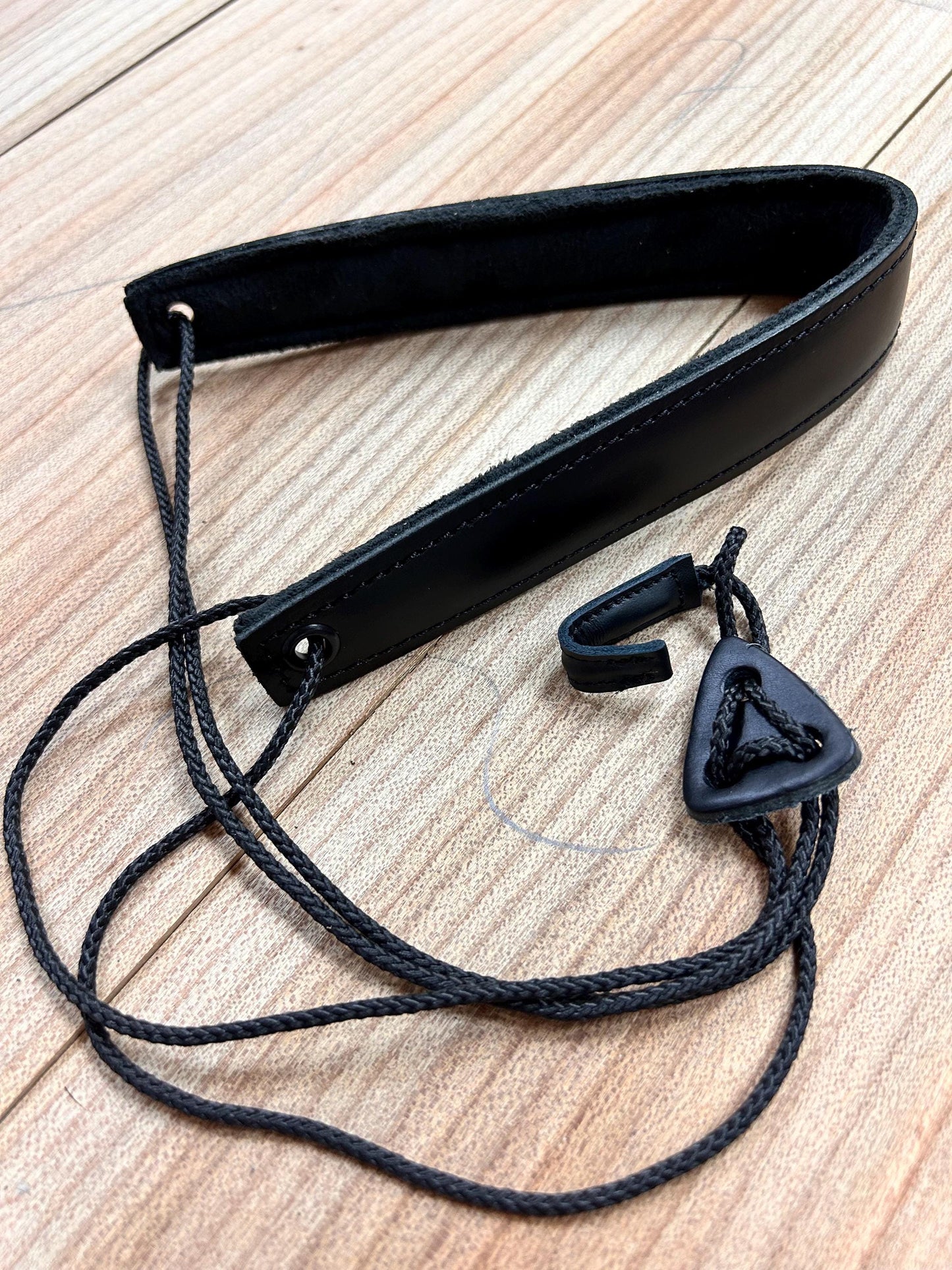 Adjustable Padded Leather Bouzouki Strap with Soundhole Hook