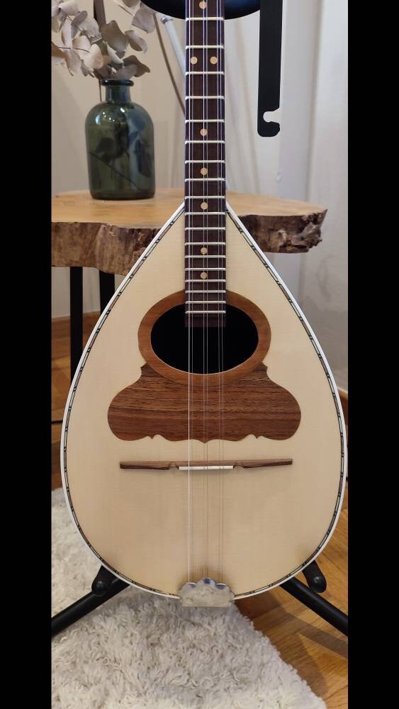 6string Handmade Bouzouki ~ Greek Traditional Handmade Popular Rebetiko Bouzouki ~ Wooden pickguard / top decorations ~