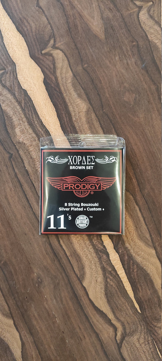 8string Bouzouki Set of Strings ~ Prodigy BROWN Set ~ 0,11 Set Silver Wounded