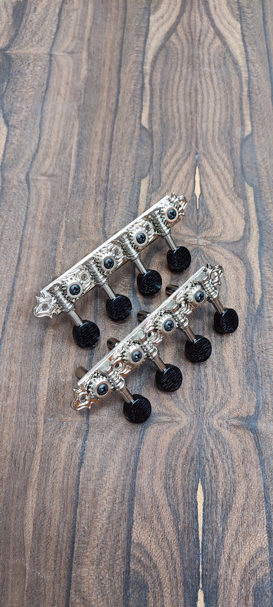 Bouzouki machine heads ~ Professional 8string Bouzouki tuners ~ Nickel Colour & Black Button