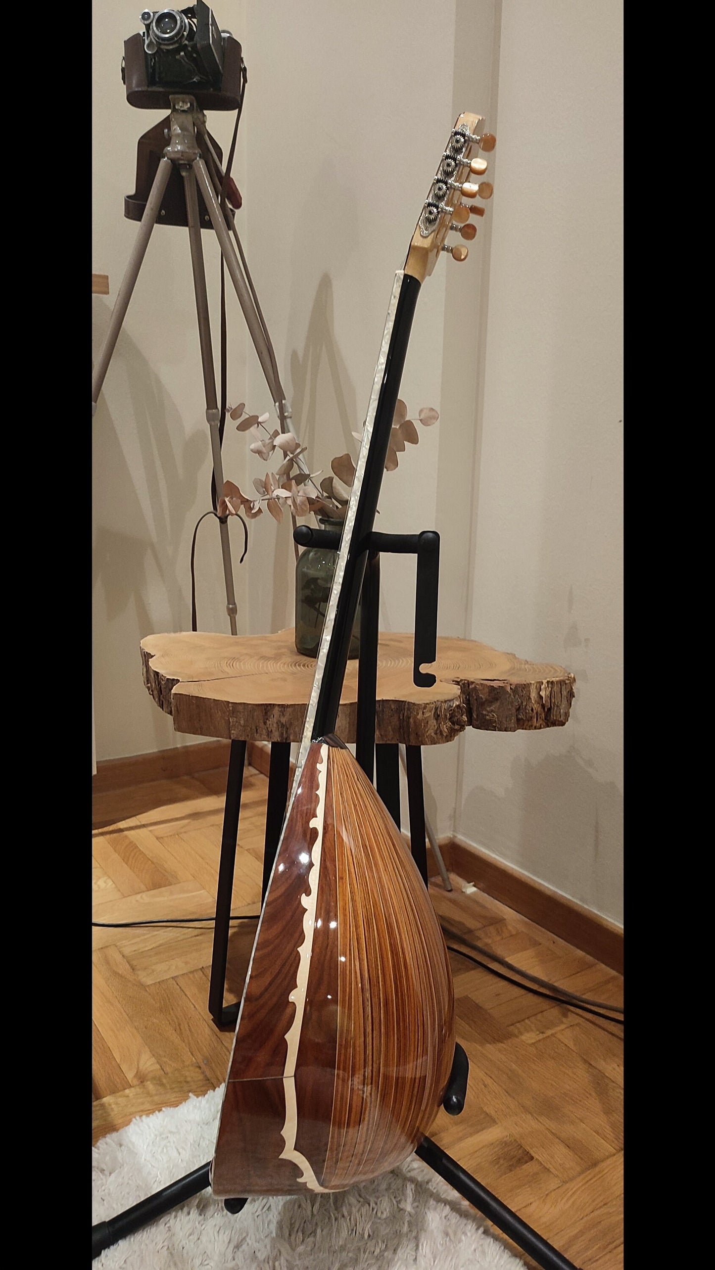 Custom Professional 8-String Handmade Bouzouki | Greek Traditional Rebetiko Instrument | Abalone Shell & Wood Decorations