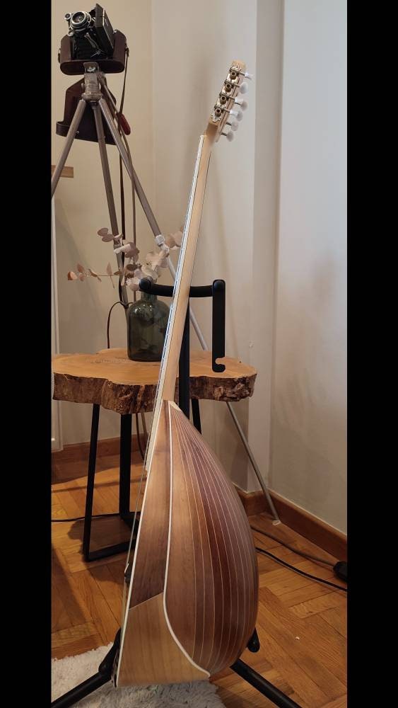 Premium Handmade 8-String Bouzouki with Greek Traditional Vines Mid-Top Decorations