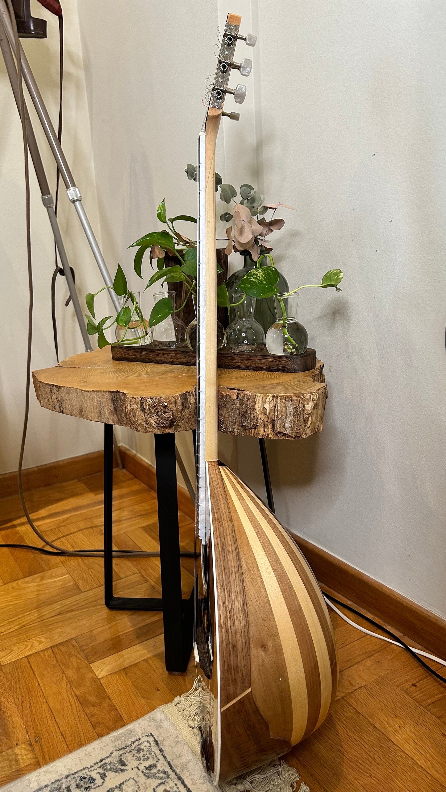 Handmade Greek Rebetiko 6-String Bouzouki - Flowers Celluloid Pickguard & Top Decorations