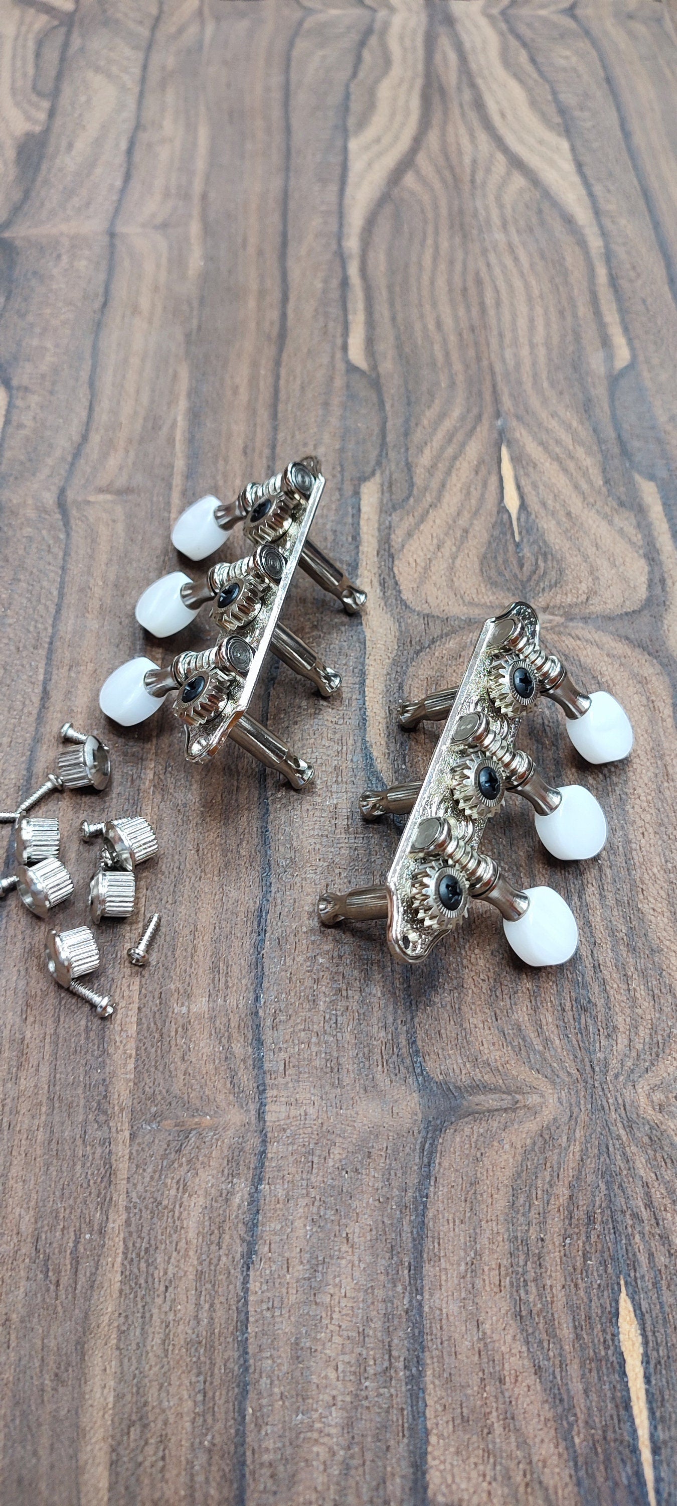 Baglamas / 6string Bouzouki machine heads ~ Baglamas / 6string Bouzouki tuners ~ Nickel Colour & White Pearl Button