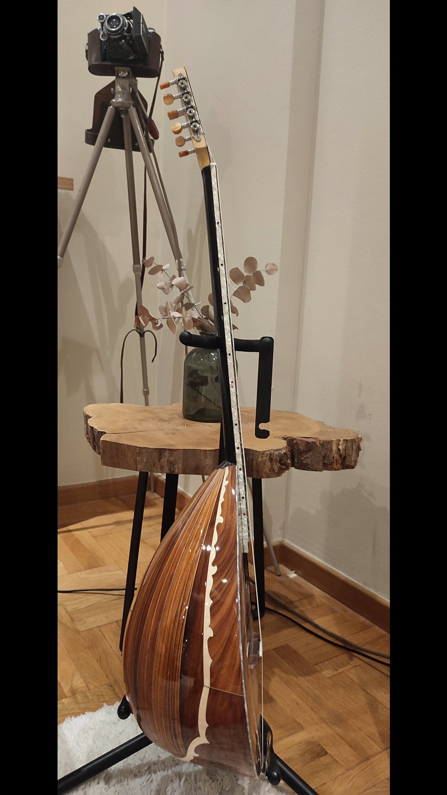 Custom Professional 8-String Handmade Bouzouki | Greek Traditional Rebetiko Instrument | Abalone Shell & Wood Decorations