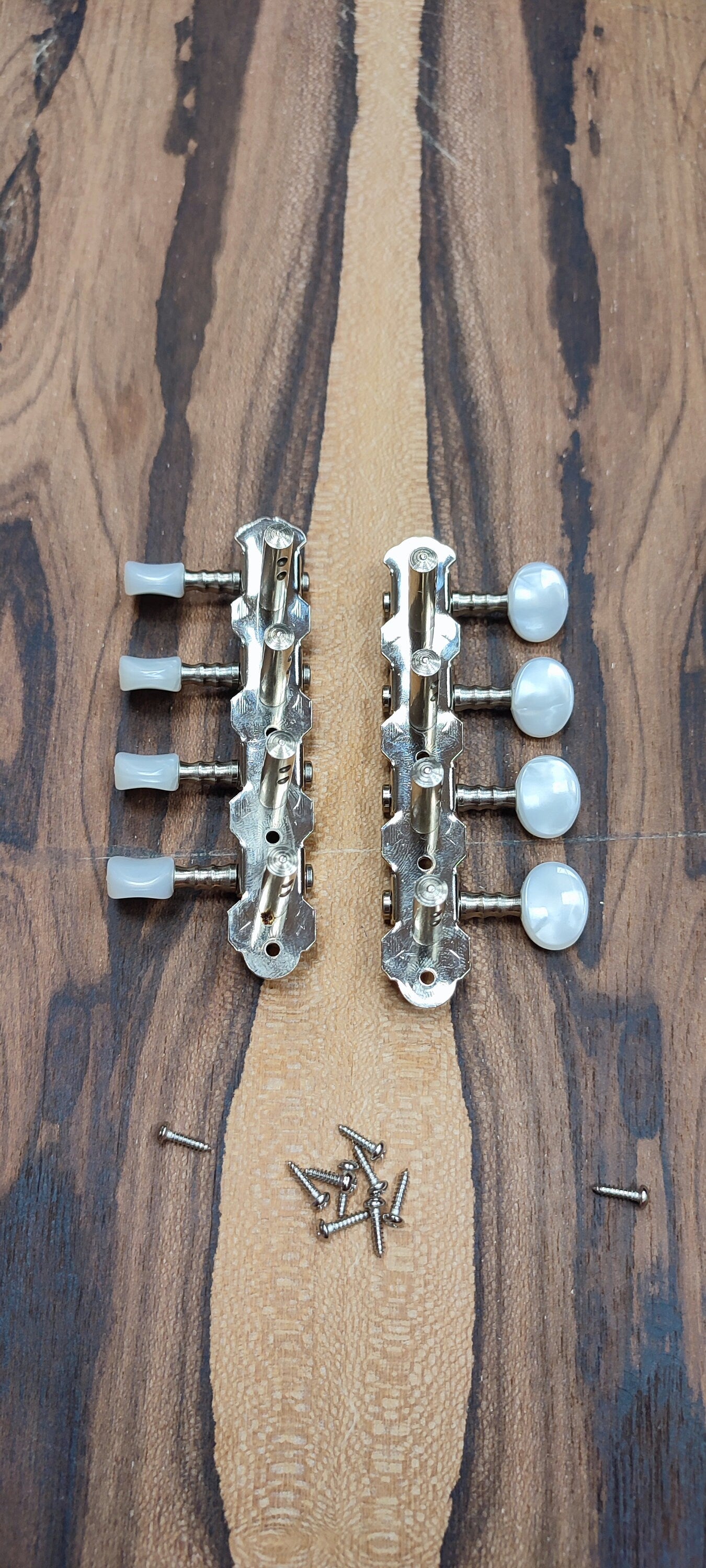 Bouzouki machine heads ~ Gebr Van Gent 43.08ov/P 8string Bouzouki tuners ~ Nickel Colour & White Pearl Button