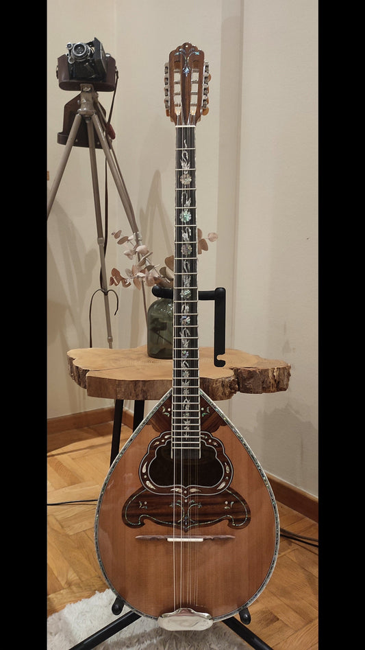Custom Professional 8-String Handmade Bouzouki | Greek Traditional Rebetiko Instrument | Abalone Shell & Wood Decorations