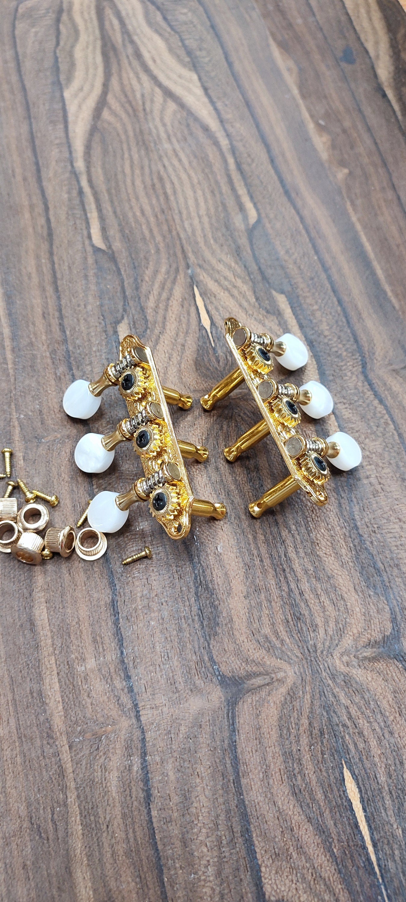Baglamas / 6string Bouzouki machine heads ~ Professional Baglamas / 6string Bouzouki tuners ~ Gold Colour & White Pearl Button