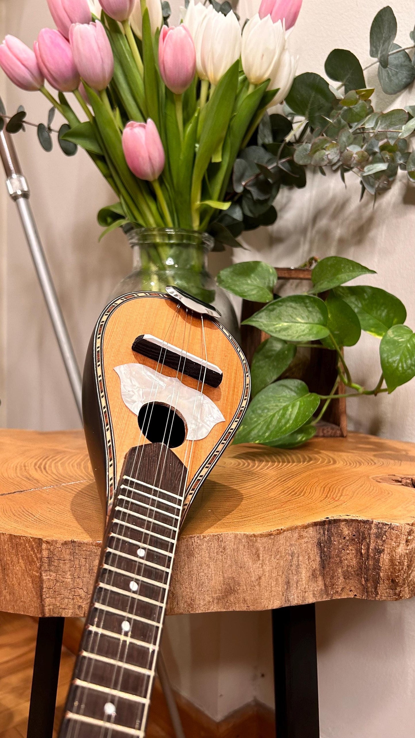 Handmade 6-String Baglamas | Greek Traditional Music Instrument for Rebetiko Music