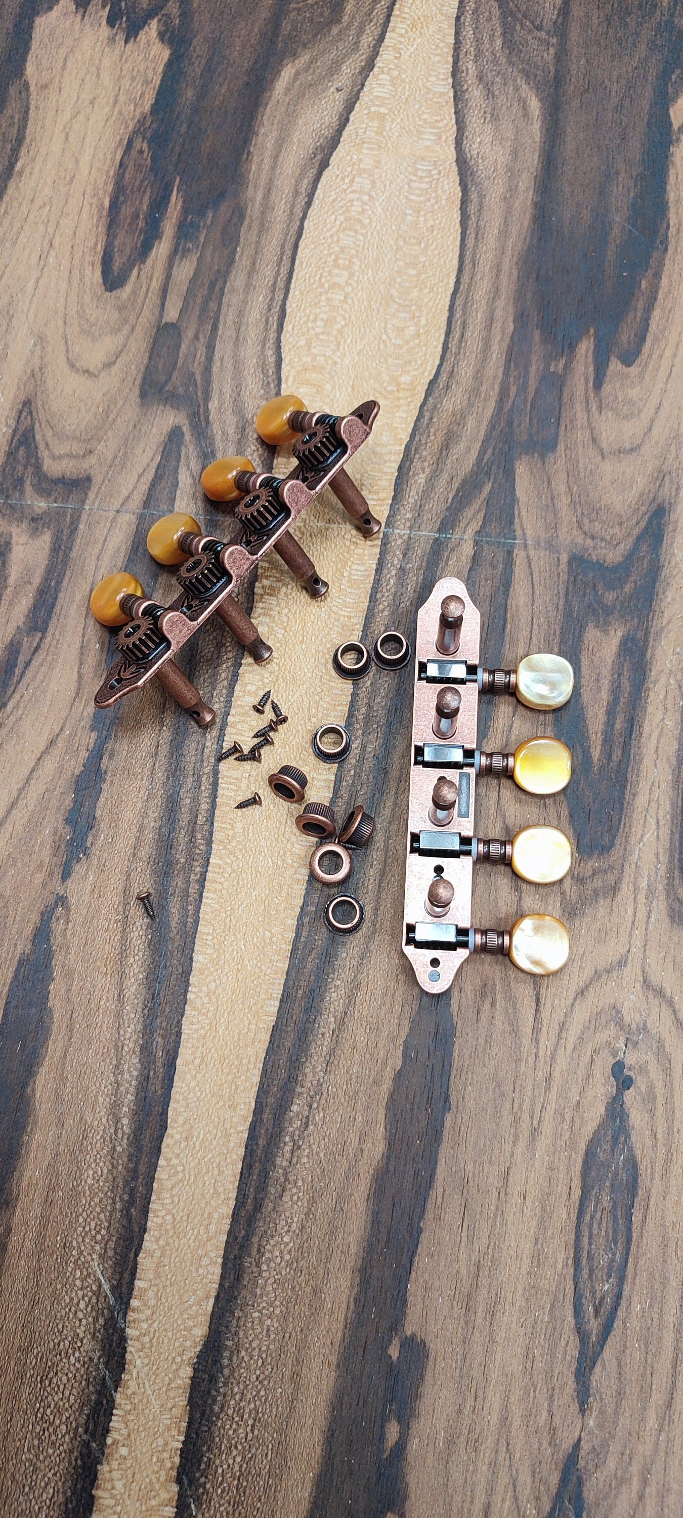 Mandolin machine heads ~ Grover style Professional 8string Mandolin tuners ~ Bronze Colour & Brown Pearl Button