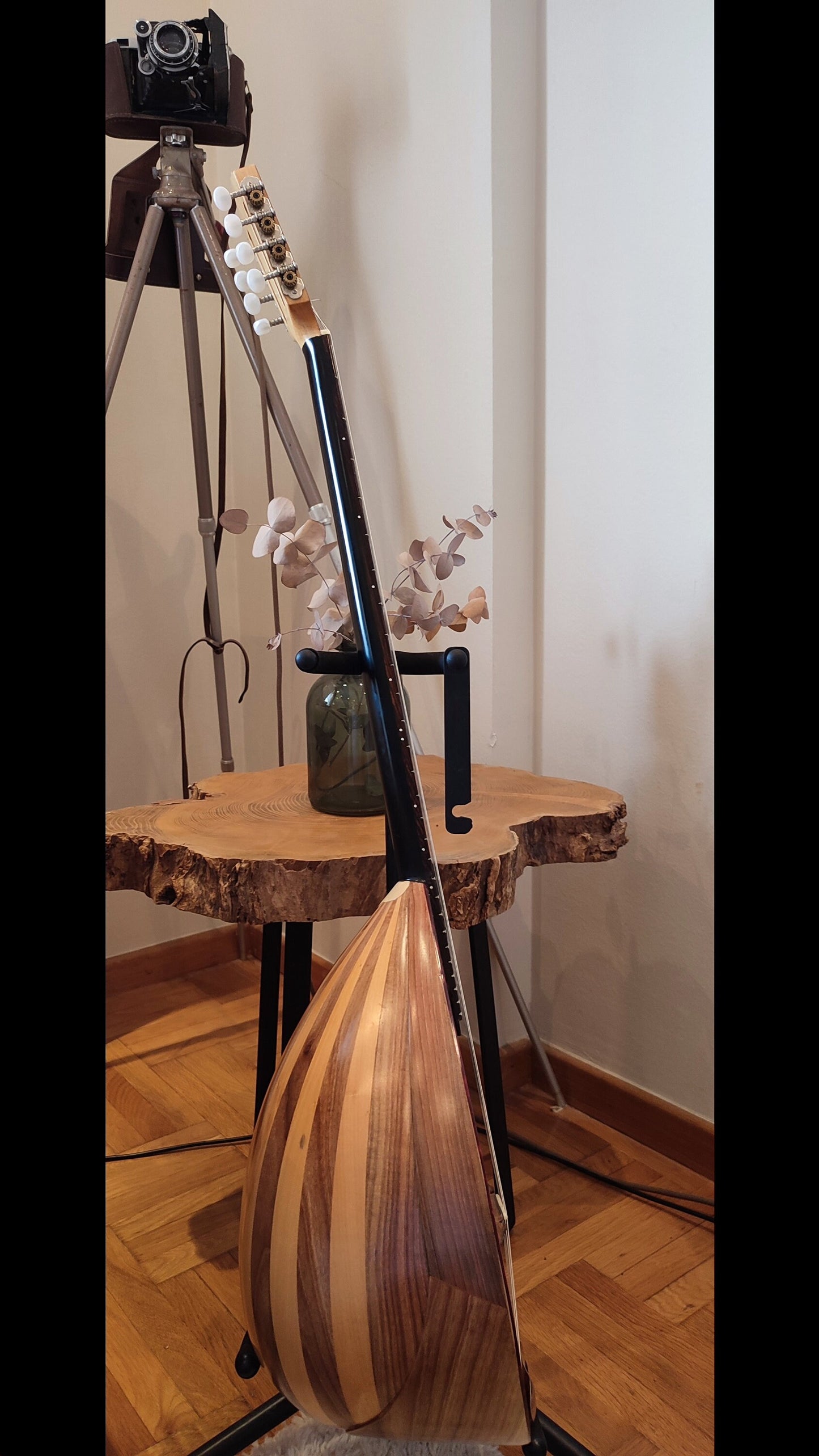 8string Handmade Bouzouki ~ Greek Traditional Handmade 8string Popular Bouzouki ~ Wooden flowers top decorations ~