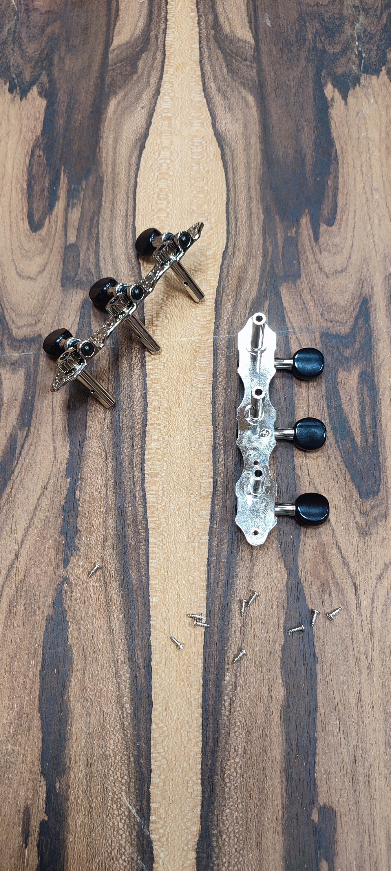 6string Bouzouki machine heads ~ Grover style Professional 6string Bouzouki tuners ~ Slotted Headstock ~ Nickel Colour & Black Button