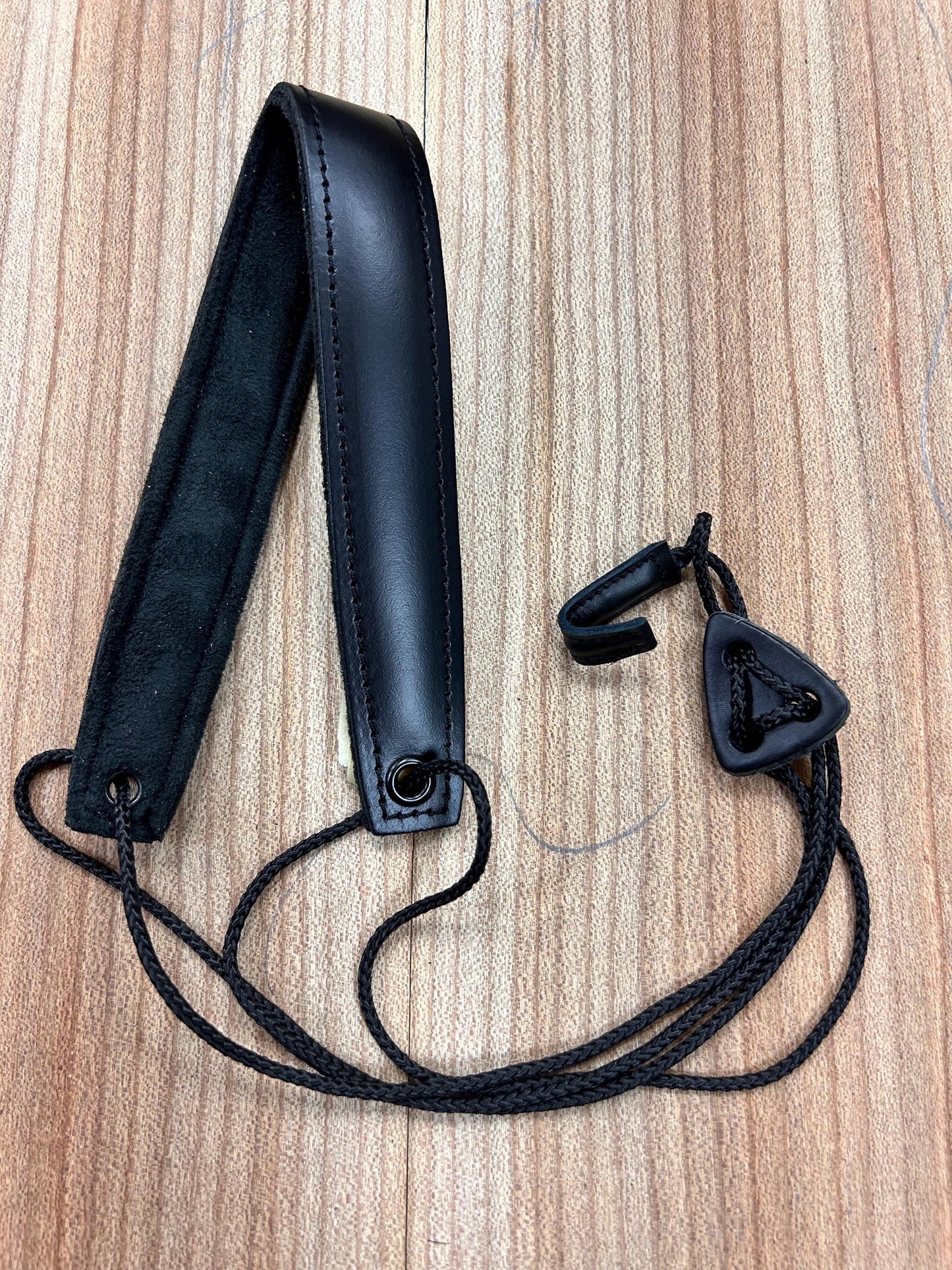 Adjustable Padded Leather Bouzouki Strap with Soundhole Hook