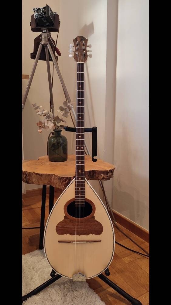 6string Handmade Bouzouki ~ Greek Traditional Handmade Popular Rebetiko Bouzouki ~ Wooden pickguard / top decorations ~