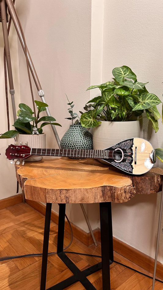 Premium Handmade 6-String Baglamas | Greek Traditional Music Instrument for Rebetiko Music