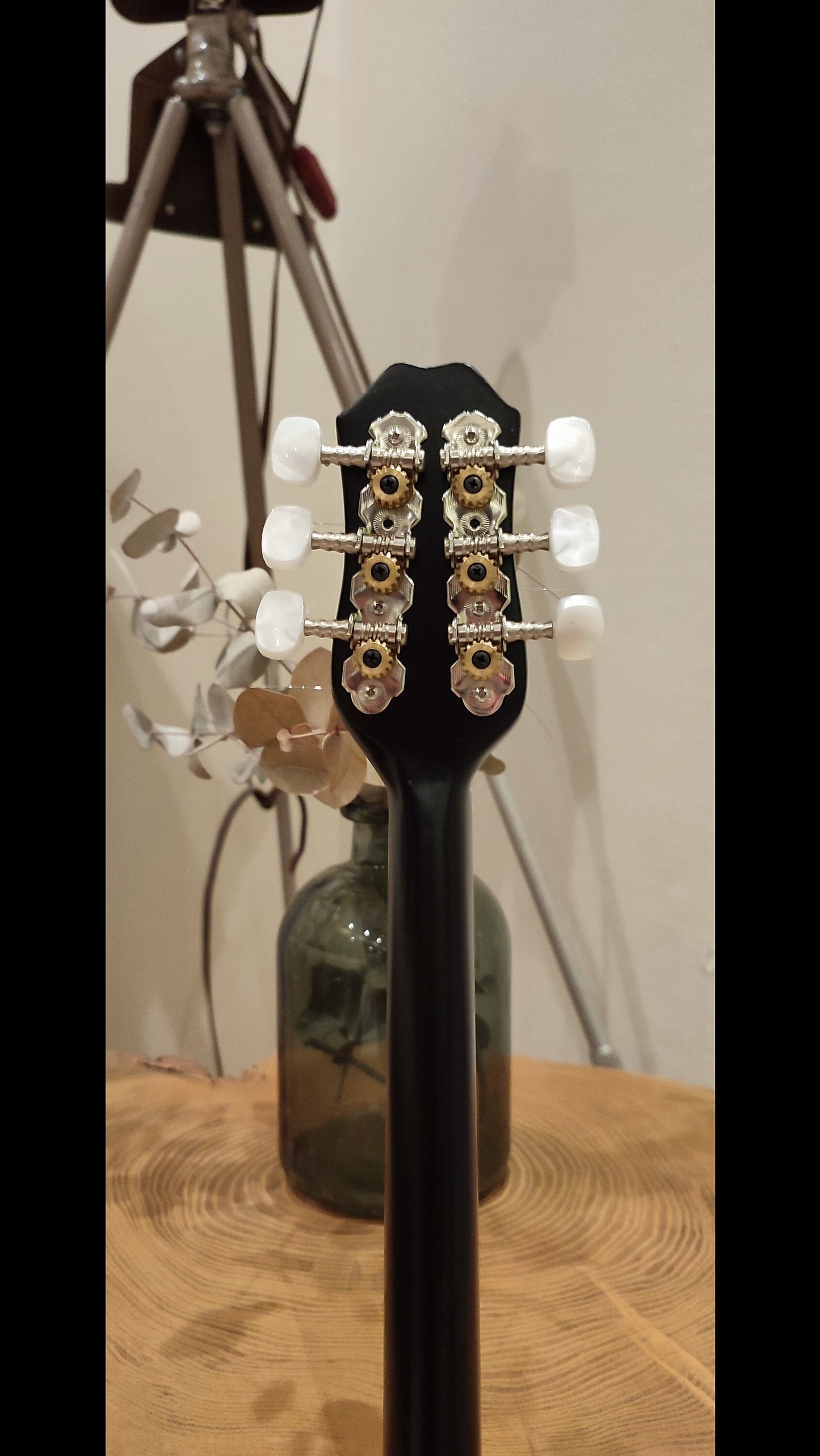Tzouras Slim Handmade 6string ~ Greek Traditional Handmade Popular Rebetiko Tzouras ~ Black celluloid pickguard / top decorations ~