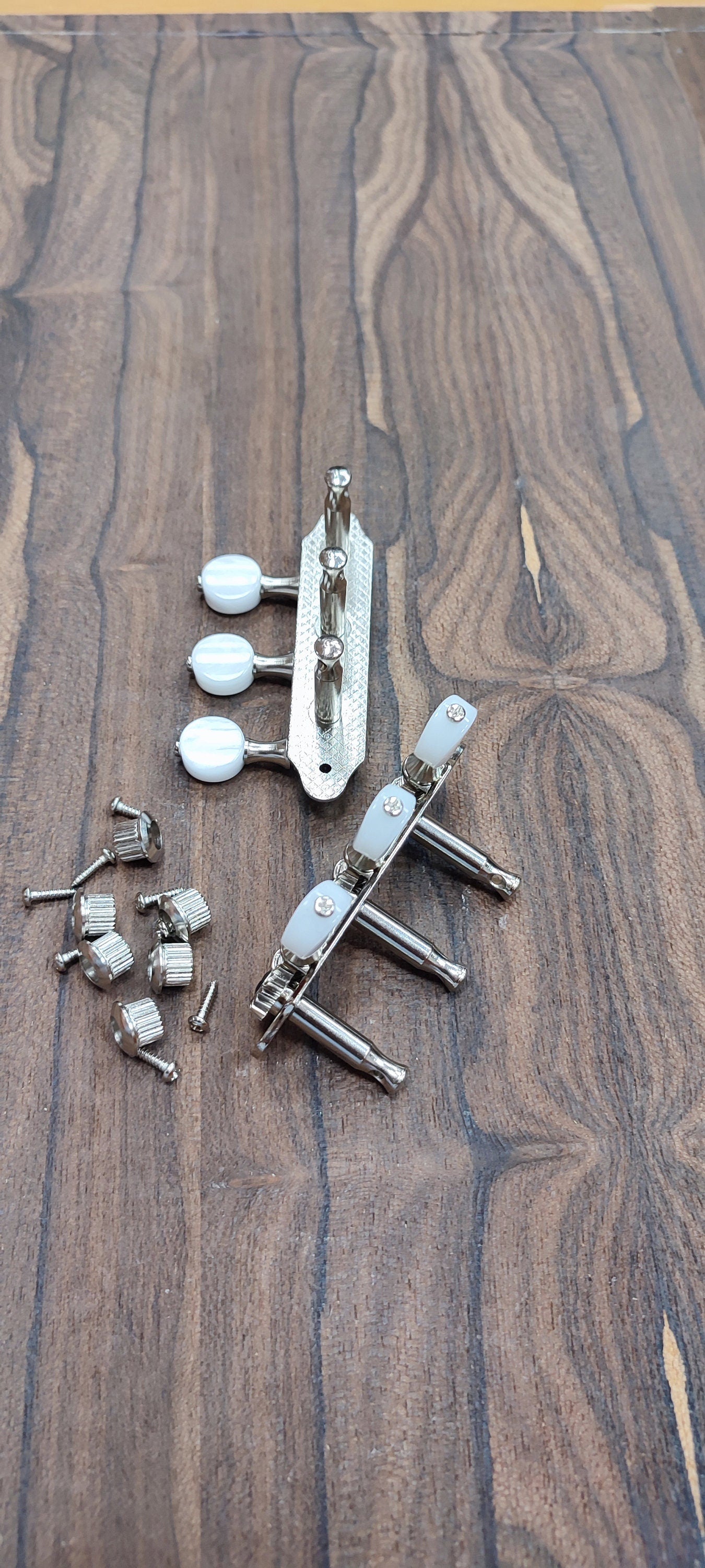 Baglamas / 6string Bouzouki machine heads ~ Baglamas / 6string Bouzouki tuners ~ Nickel Colour & White Pearl Button