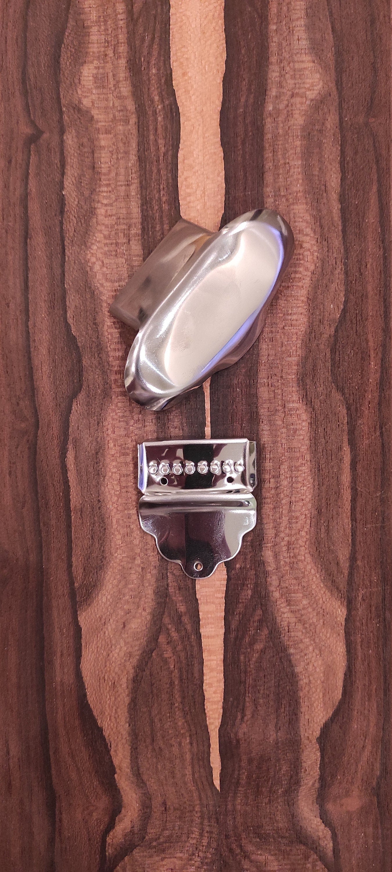 6string Bouzouki-Tzoura Chordiera / Tailpiece ~ Nickel Color Steel Tzoura - Bouzouki Tailpiece/Chordiera