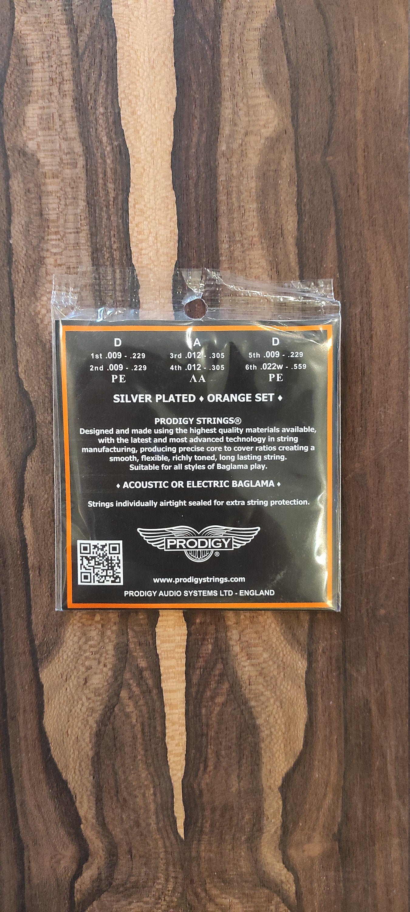 6string Baglamas Set of Strings ~ Prodigy ORANGE Set ~ 0,09 Set Silver Wounded