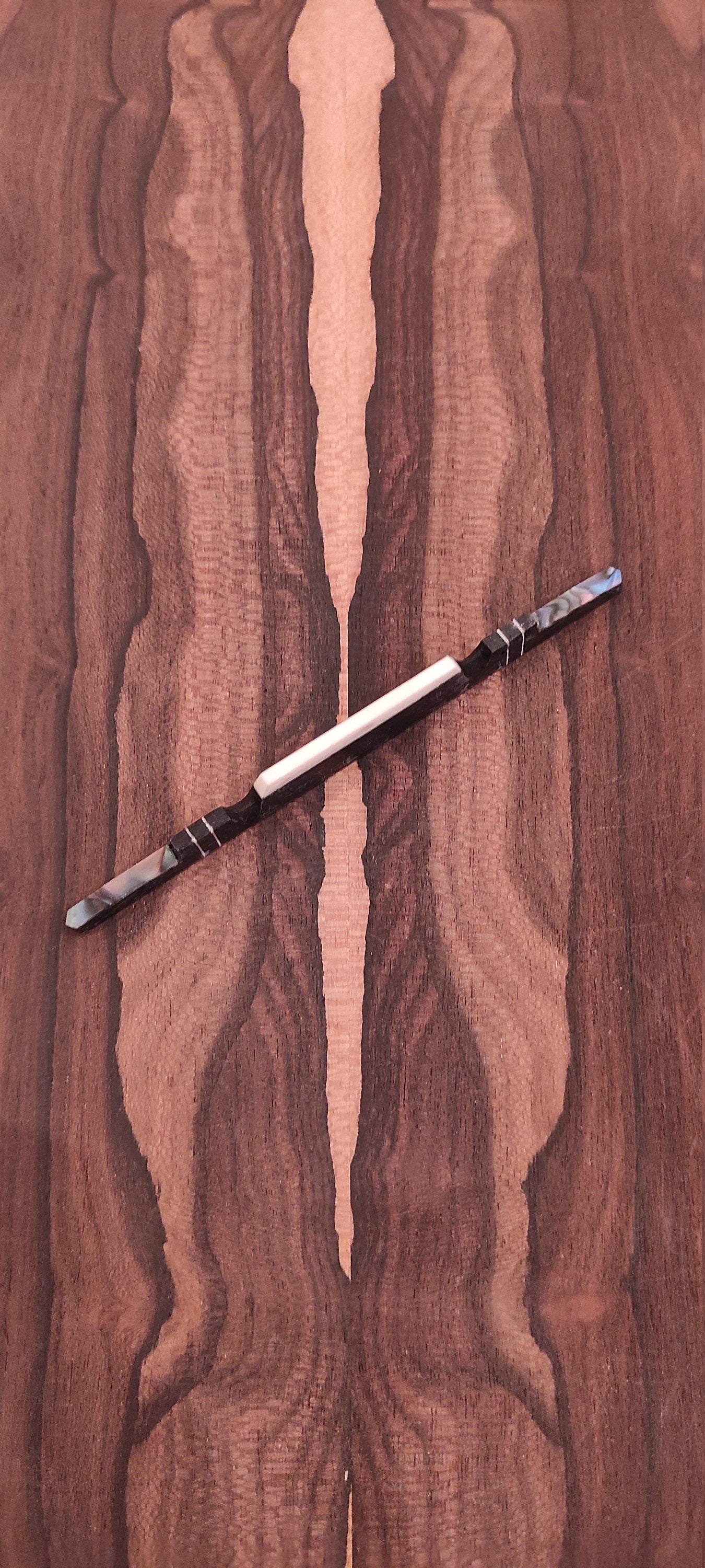 High-Quality Ebony Bouzouki Bridge with Bone Saddle and Abalone Decorations - 6 or 8 String Options